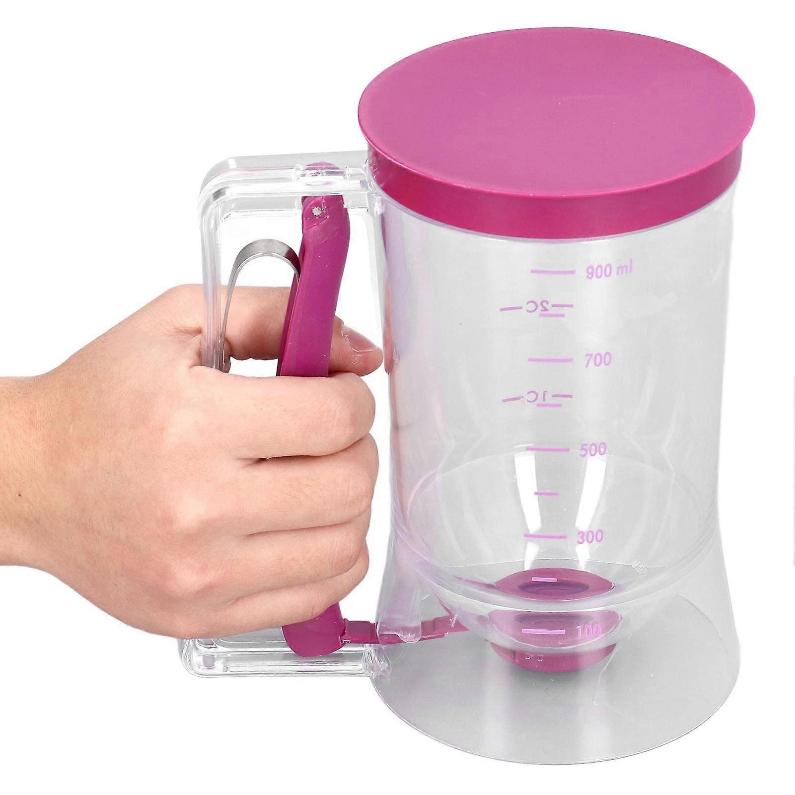 Pancake Batter Dispenser with Measuring Scale, Wide Mouth and Ergonomic Handle for Precise Control