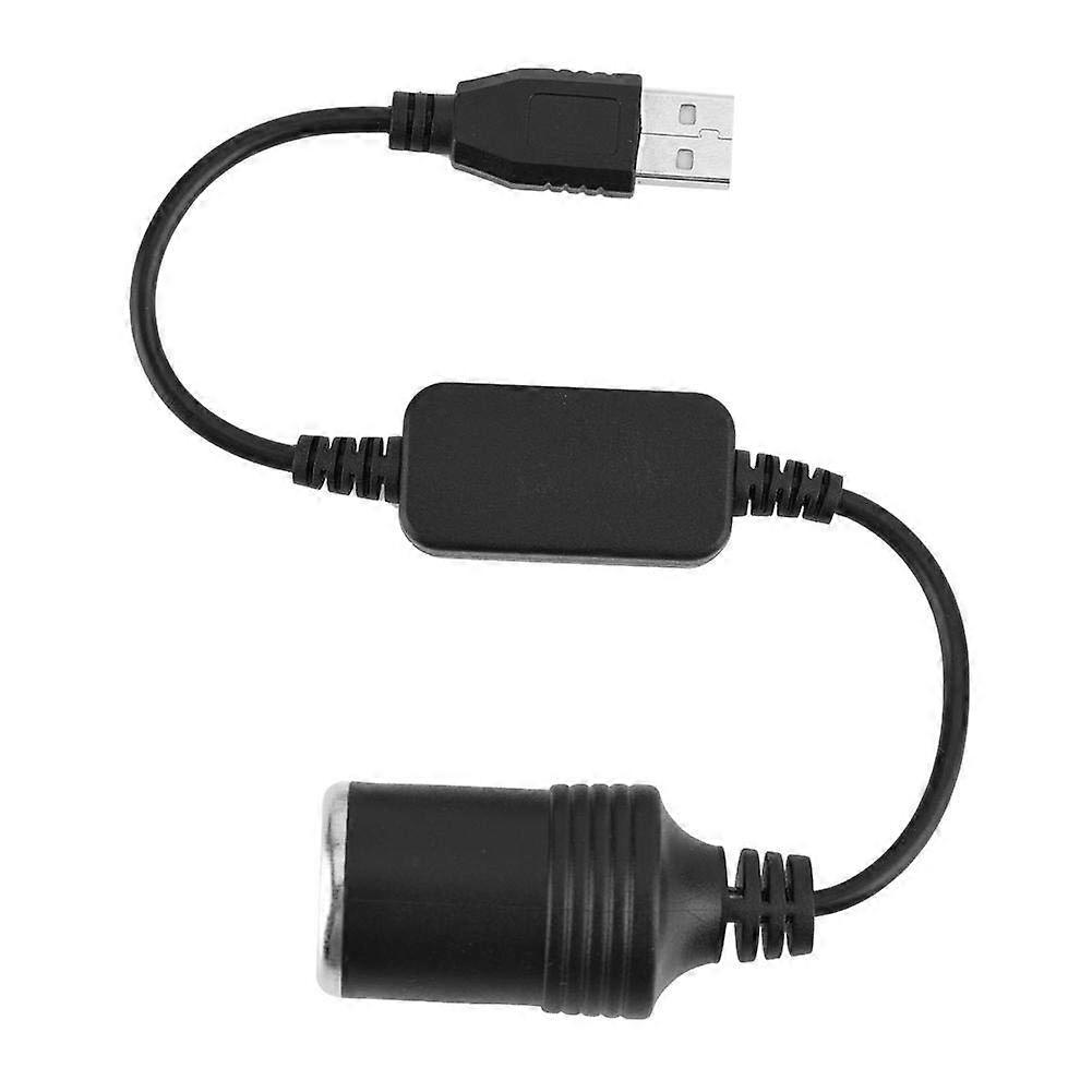 USB to 12V Car Adapter Cable, USB to Cigarette Lighter Adapter for Car Electronics Power Supply