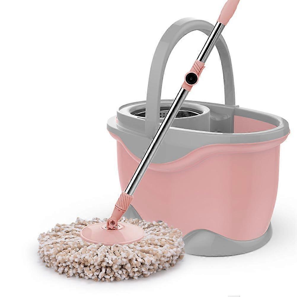 Spin Mop and Bucket with Clean and Dirty Water Separation, 3 Microfiber Heads, Adjustable Handle