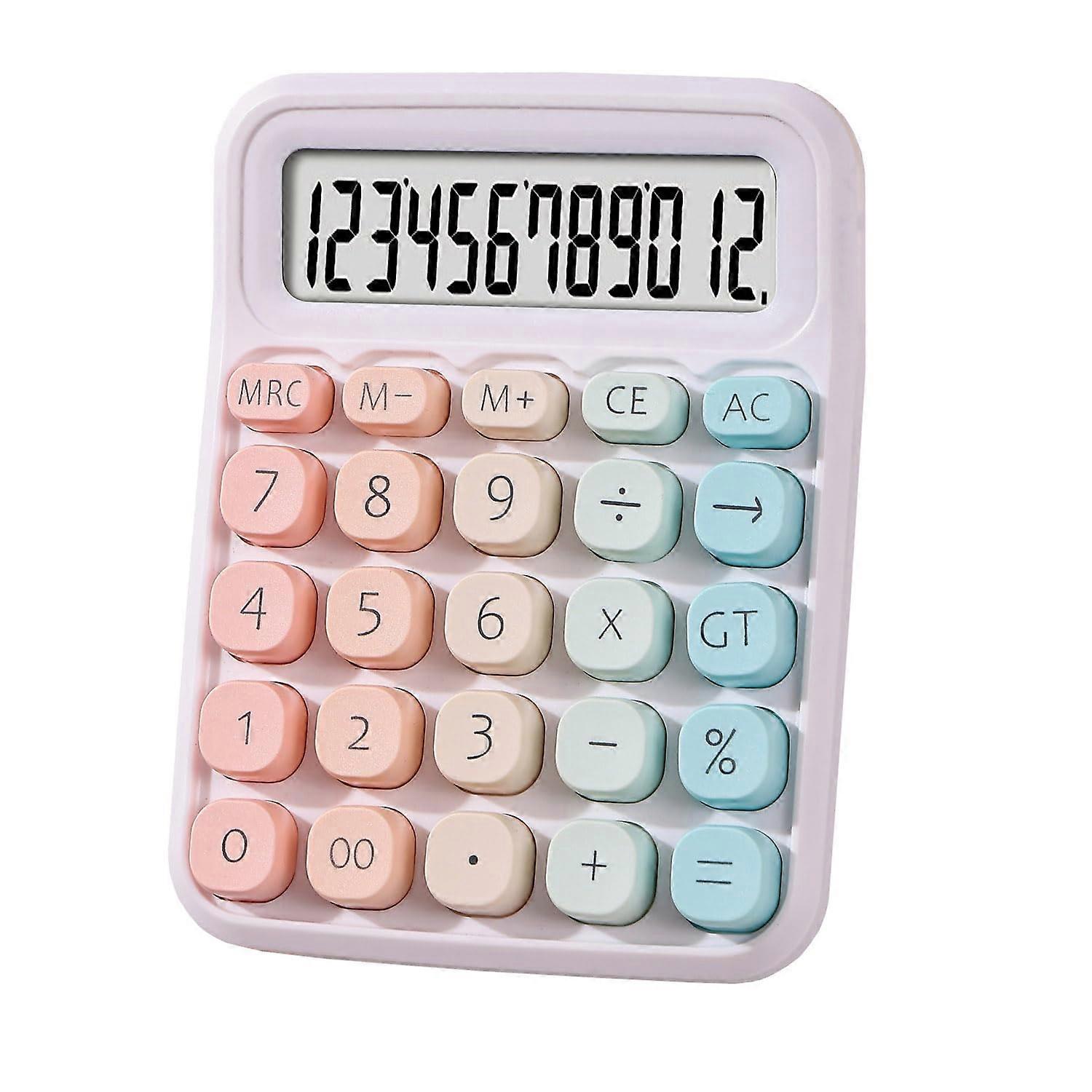 Desktop Calculator with 12 Digit Large LCD Display, Mechanical Keys, AntiSlip Base, Colorful