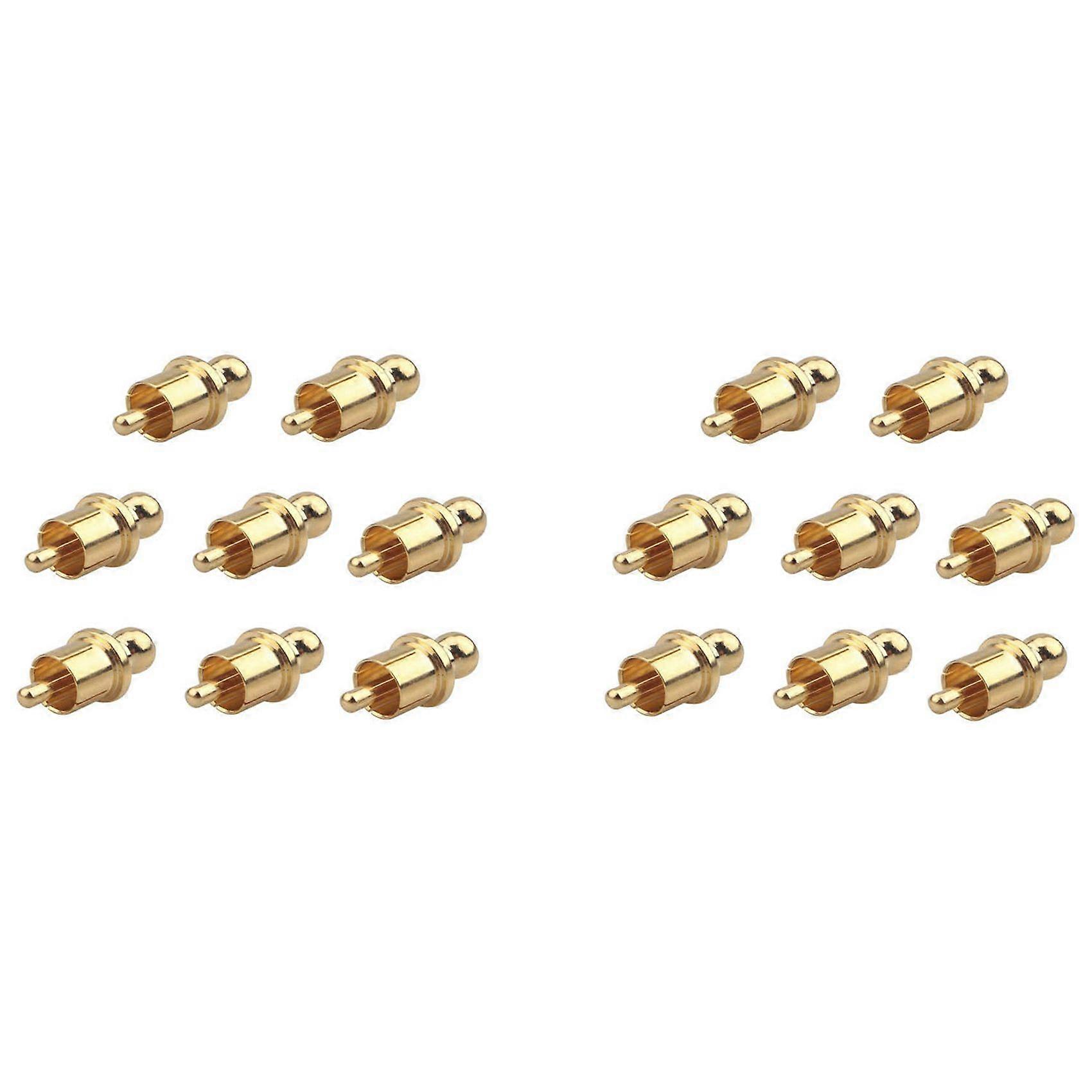 16Pcs Socket Cover Cap Gold Plated RCA Cap Plug Short-Circuit Socket Phono Connector Shielding RCA Shielding Plug