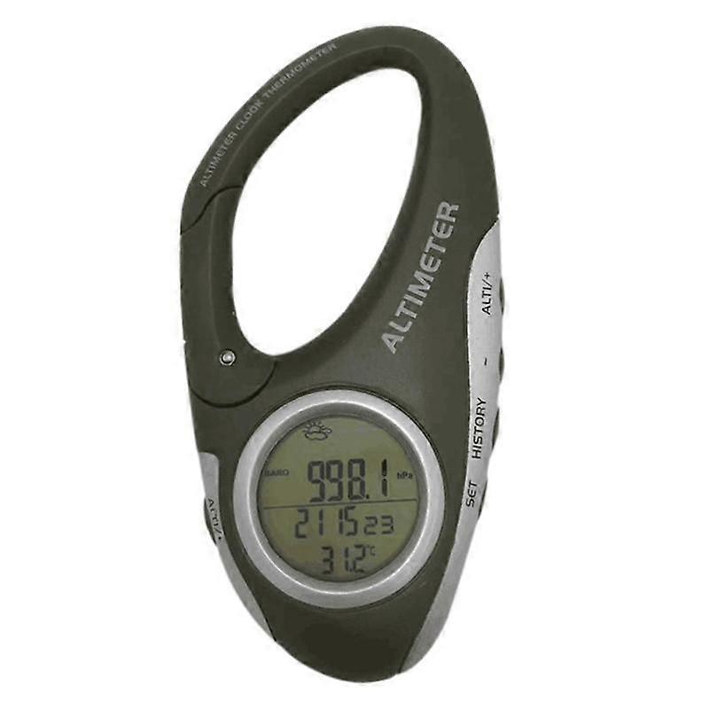 Handheld electronic altimeter carabiner with thermometer