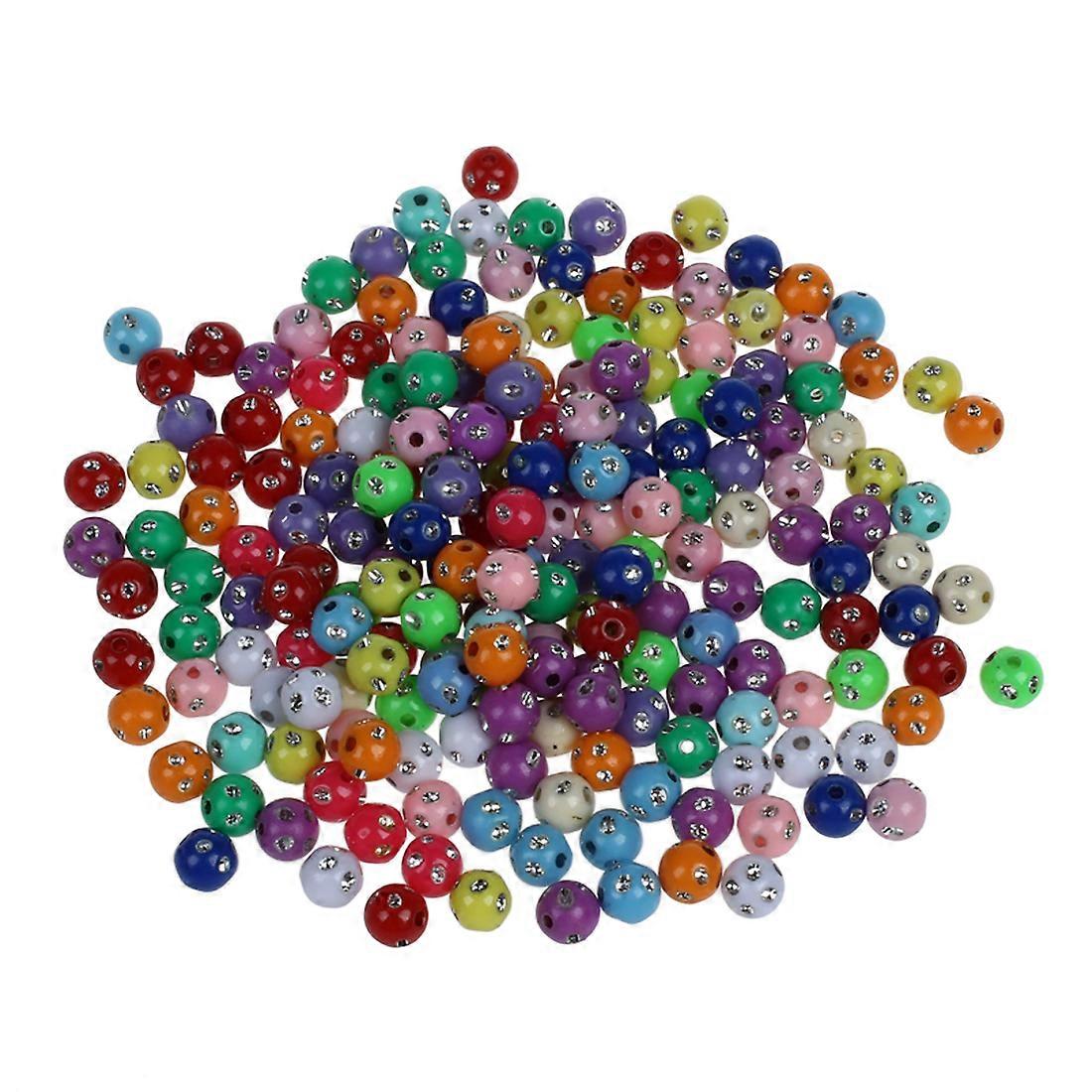 200 pcs Plastic Beads Ball Rhinestone Multi Color Crafts
