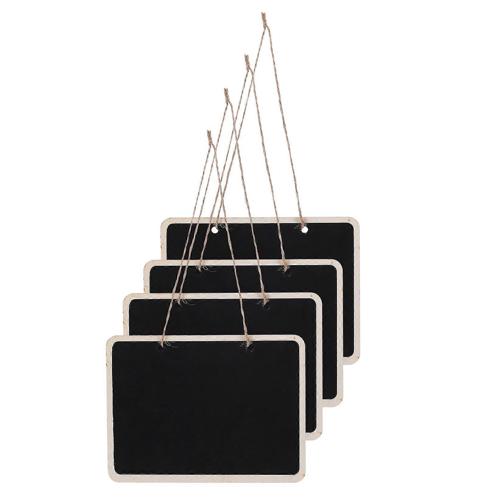 Black Hanging Mini Chalkboards Rectangle Board for Leaving Message 4Pcs