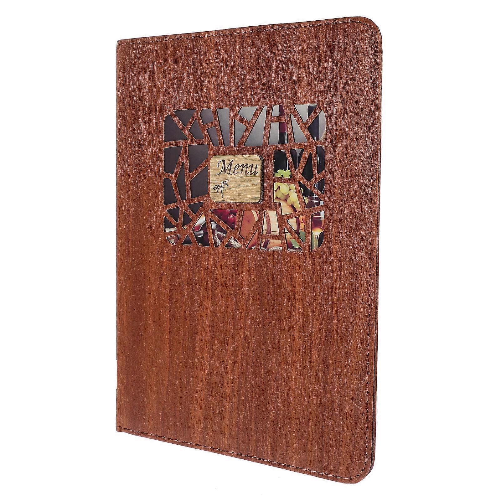 Menu Folder Transparent Design Menu Cover for Hotel Use Brown
