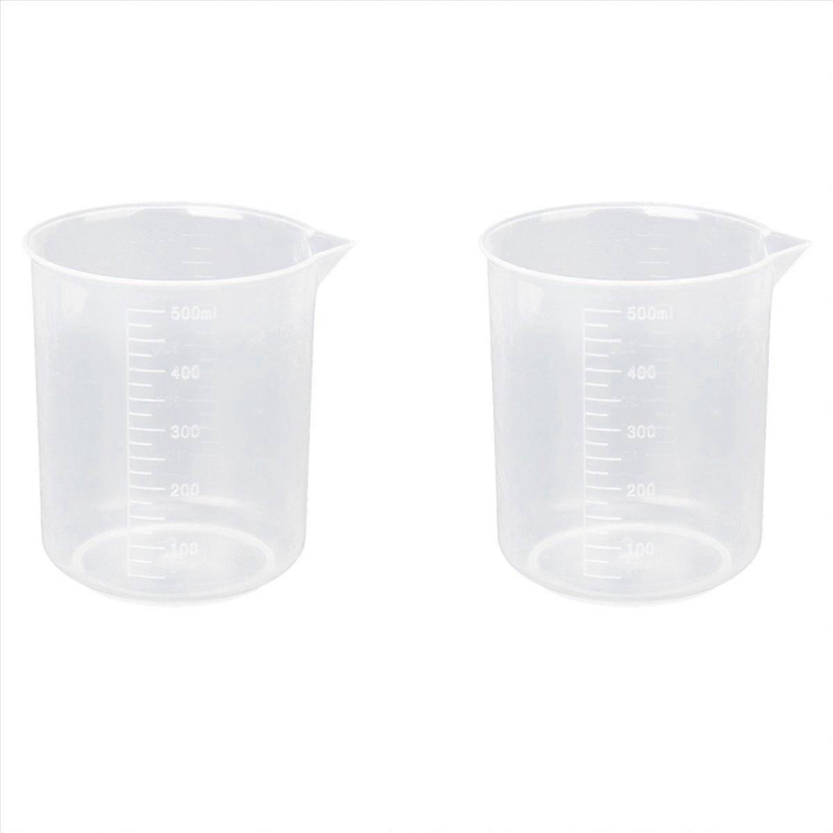2X 500Ml Graduated Beaker Transparent