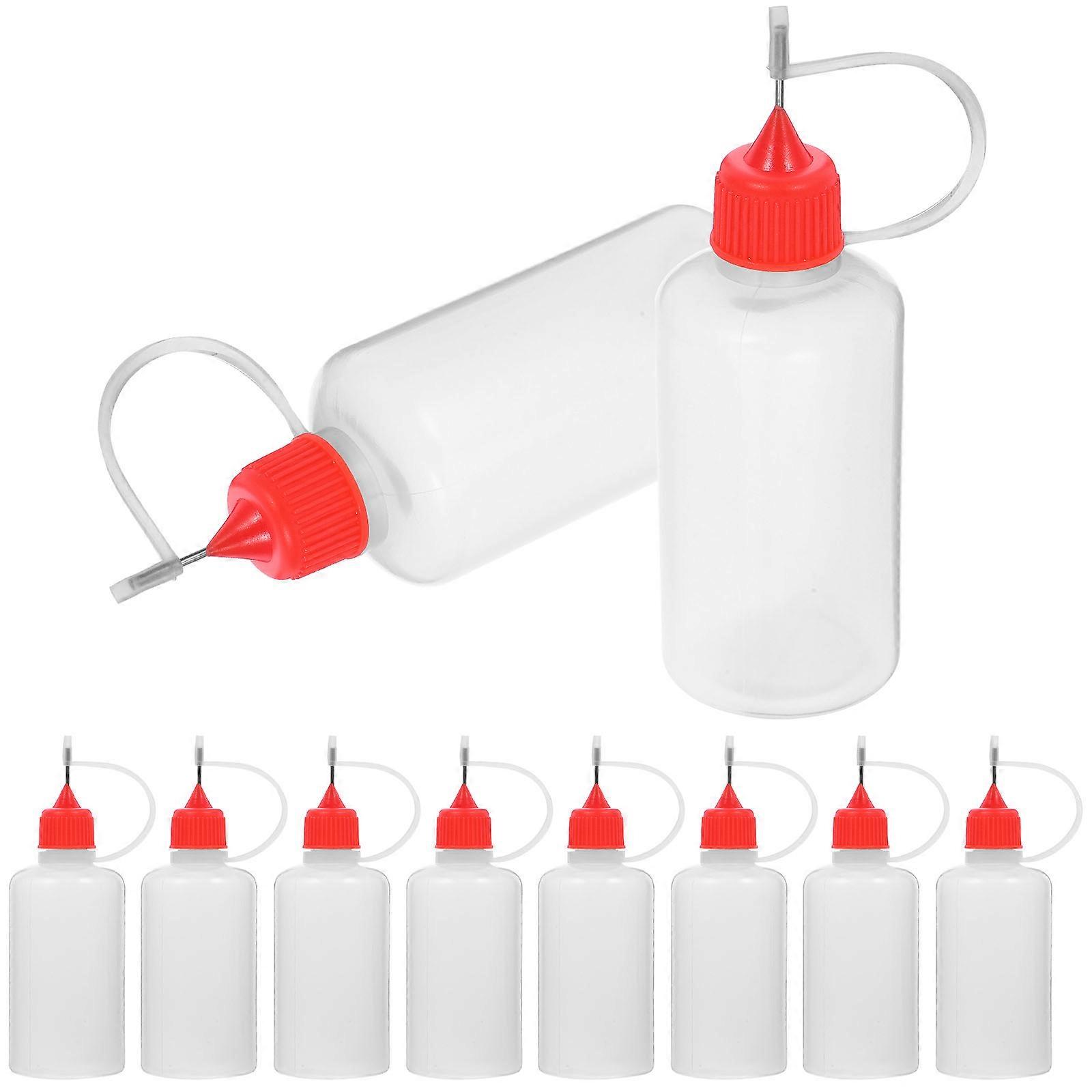 Glue Dispenser Needle Tip Bottles for Precision Use 10Pcs Red