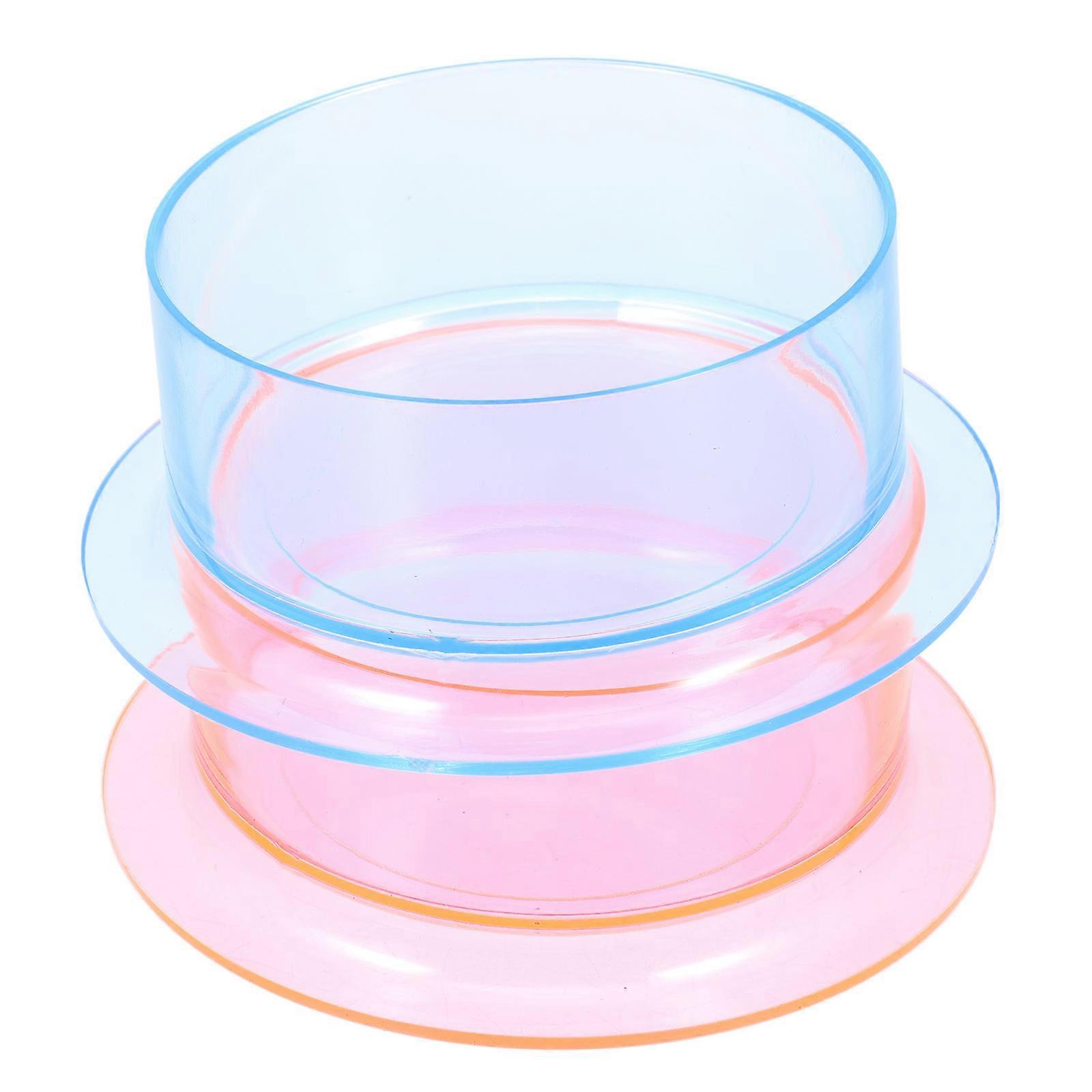 Reptile Pet Food Holder Plastic Bowl for Storage 2Pcs Multi-Function Use