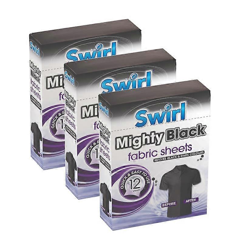3 X Swirl Mighty Black Sheets 12pk