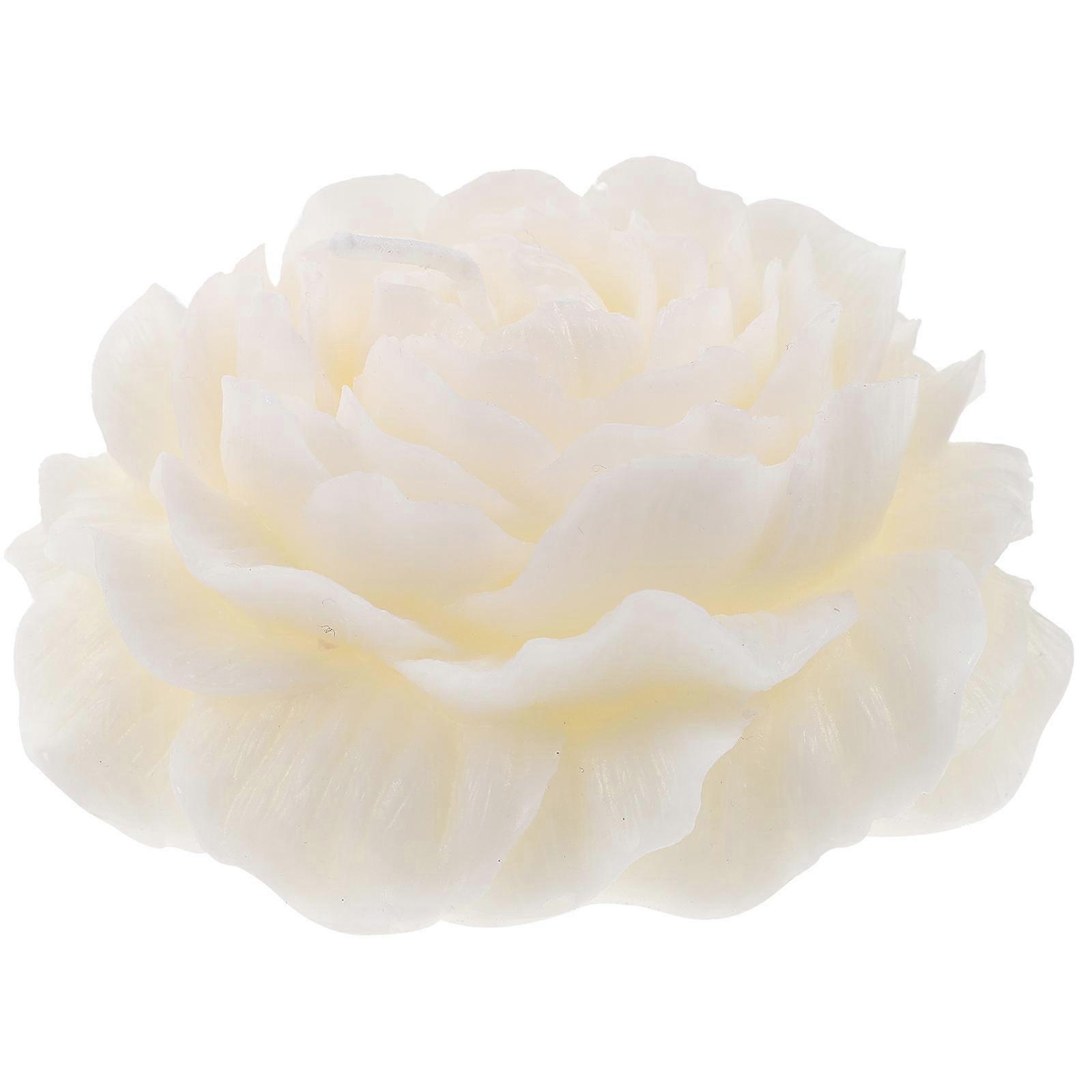 Aromatherapy Candles Peony Shape Scented Candle for Decor Use Simulation White