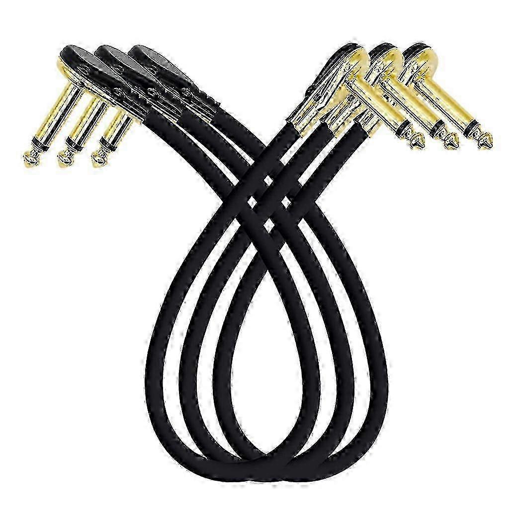 1/4-inch Right Angle Guitar Patch Cable Low Profile Pancake for Effect Pedals