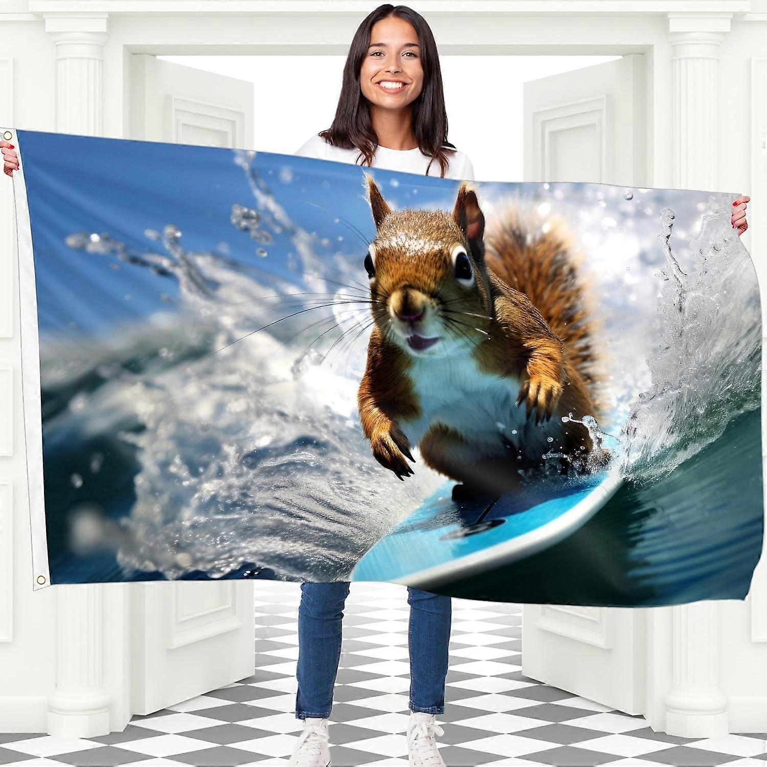 Surfing Squirrel Flag IW0632