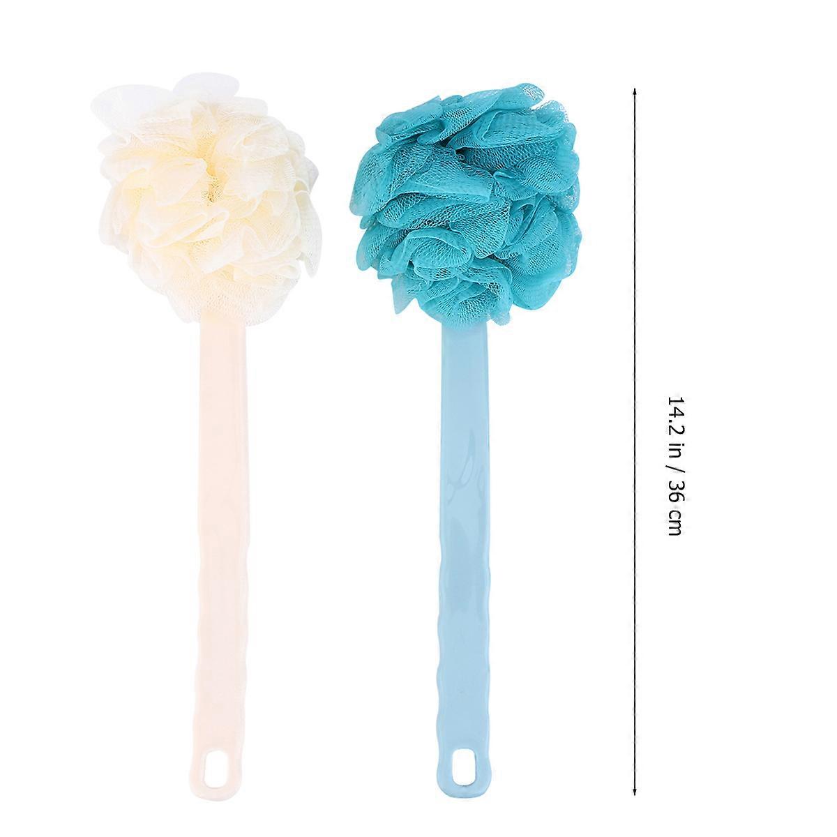 Bath Brush Long Handle Rub Back Brush for Bathing Use 2Pcs Assorted Color