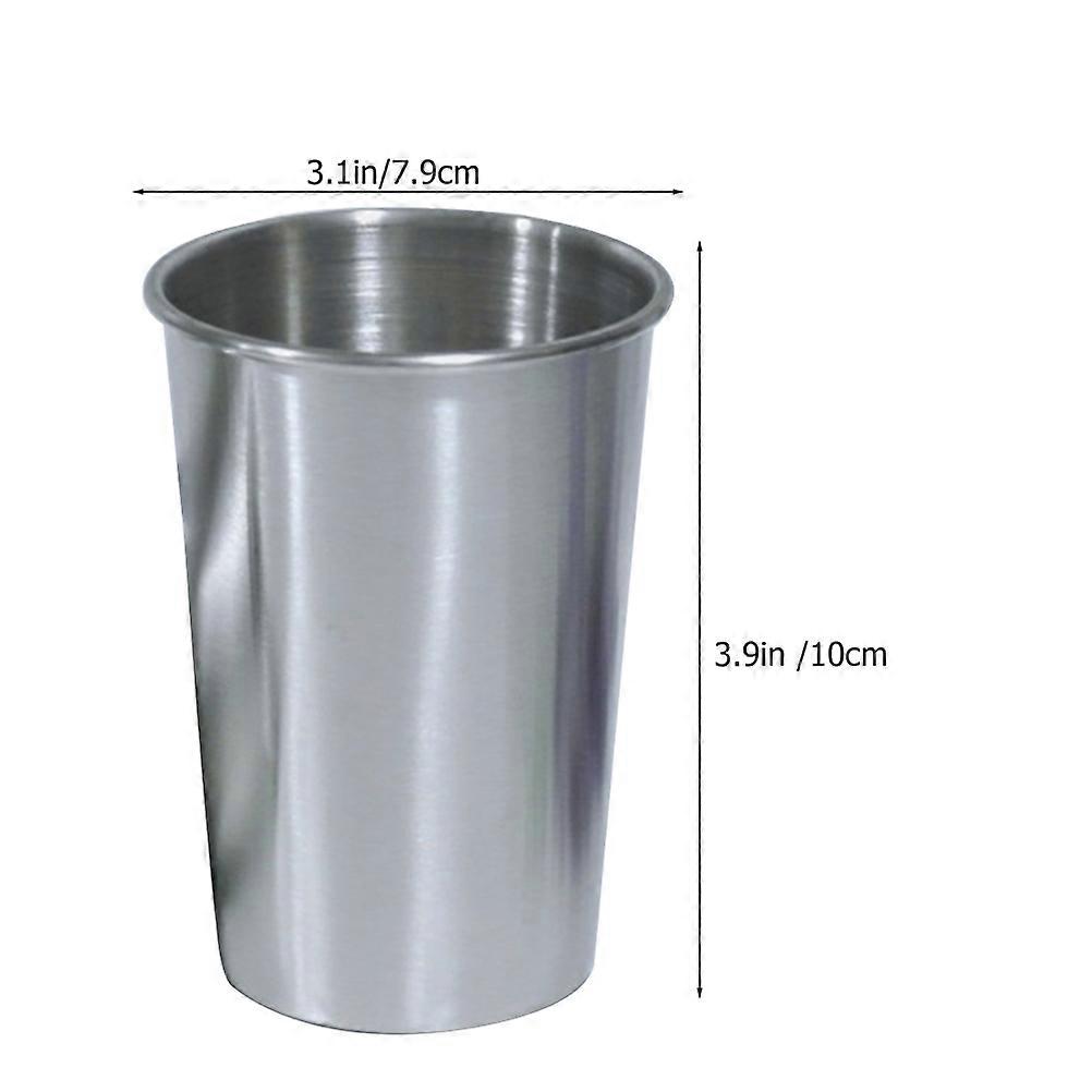 Silver Stainless Wine Cup Household Multi-Function Beer Cups 5Pcs