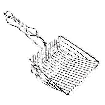 Heavy Duty Stainless Steel Long Handle Cat Litter Scoop for Large Cats, Clumping Litter Sifter