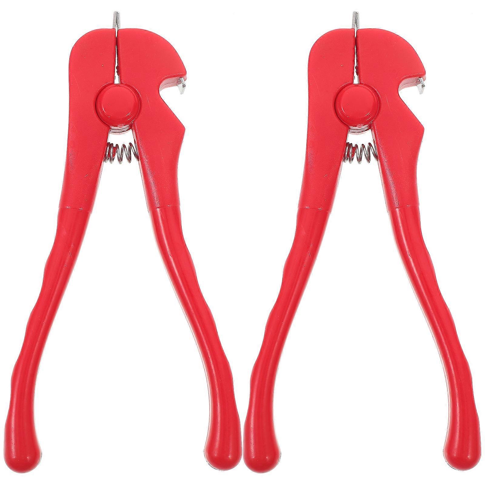 2Pcs Clam Opener Seafood Clamp for Shell Opening Red Plastic Tool