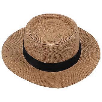 Sombrero de paja de ala ancha para mujer con protección solar, 1 pieza, para uso en exteriores durante el verano.