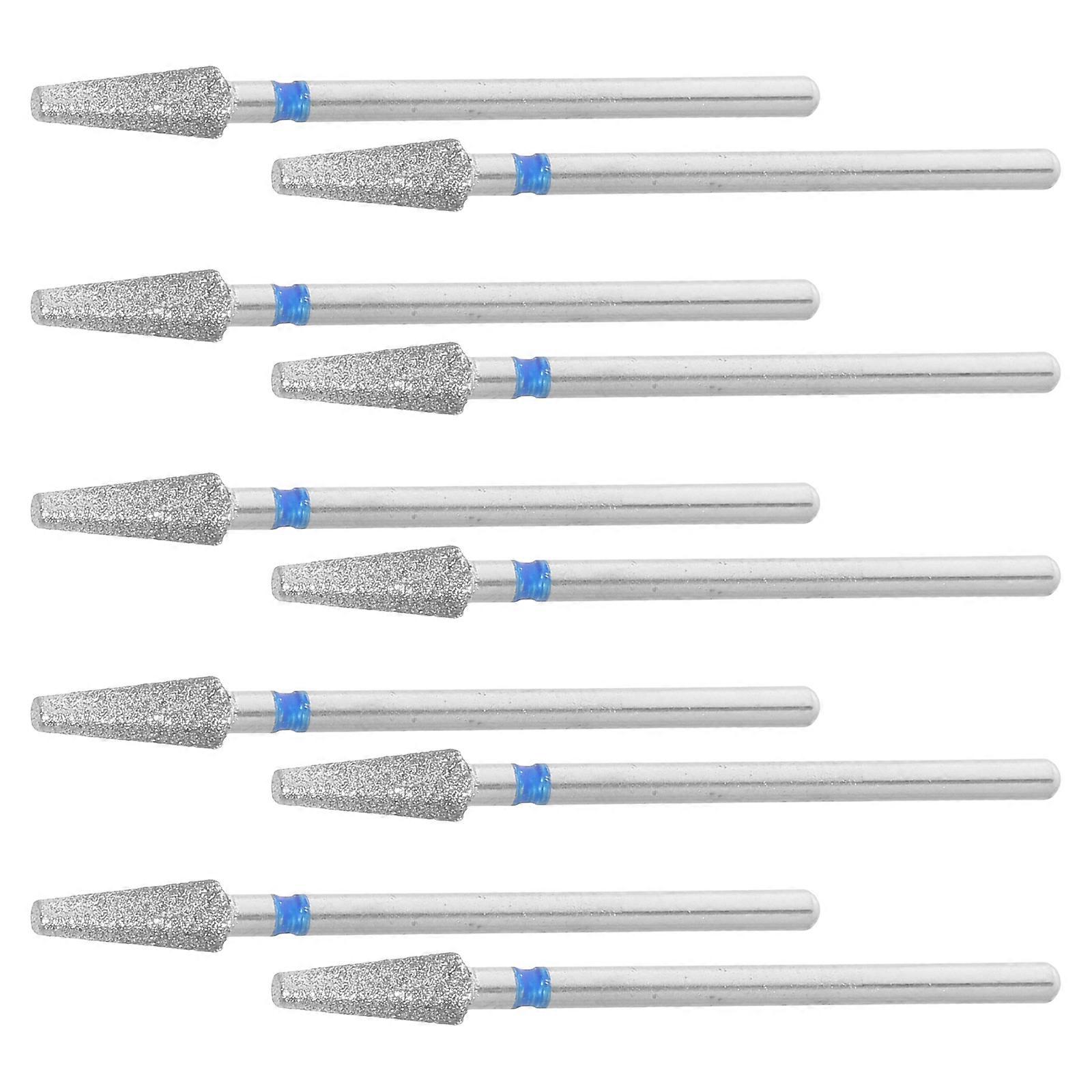 Manicure Nail Drill Bits Silver 10Pcs Professional Cuticle Remove Set