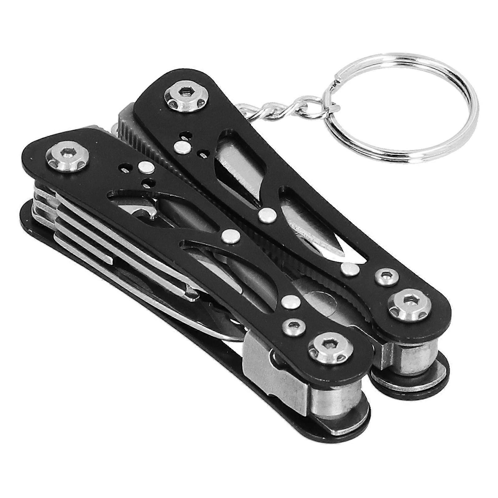 Multifunctional Folding Pliers Mini Multitool Keychain EDC Tool Manual Hardware Black