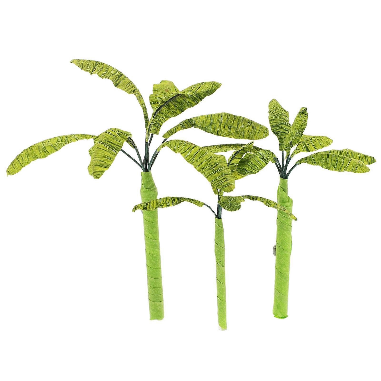 Sand Table Mini Tree Models Banana Tree Simulation for Decoration 3Pcs Set