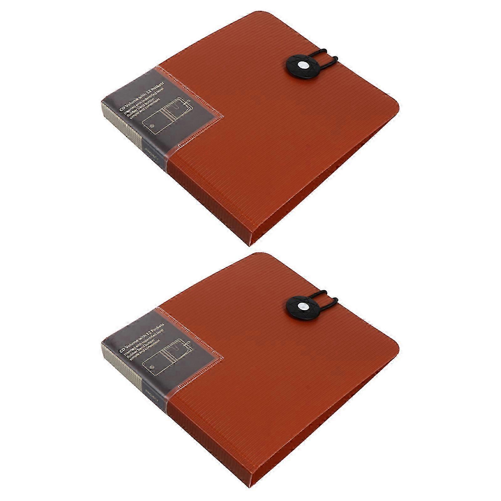 Cd Storage Case for Storage Use 2Pcs 12 Pockets Disc Protective Bag Brown