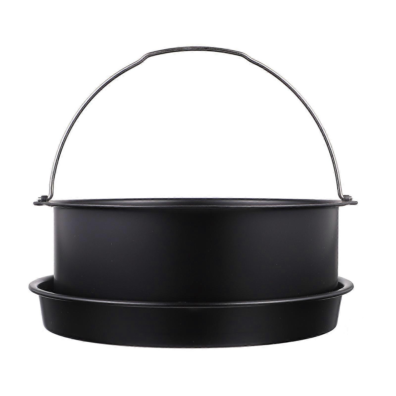 1 Set/2PCS 8 polegadas Air Fryer Acessórios com Aço Carbono Barrel Barrel Pizza Pan