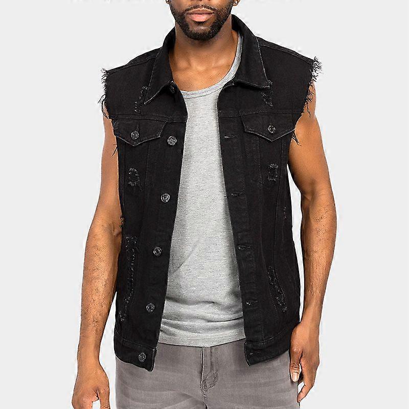 Herren-Jeansweste mit Löchern