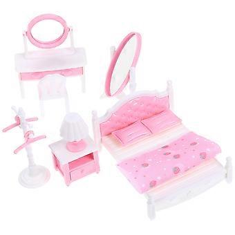 1 Conjunto de Móveis para Casa de Bonecas Conjunto de Quarto Playset Pretend Play Modelo de Móveis para Casa de Bonecas