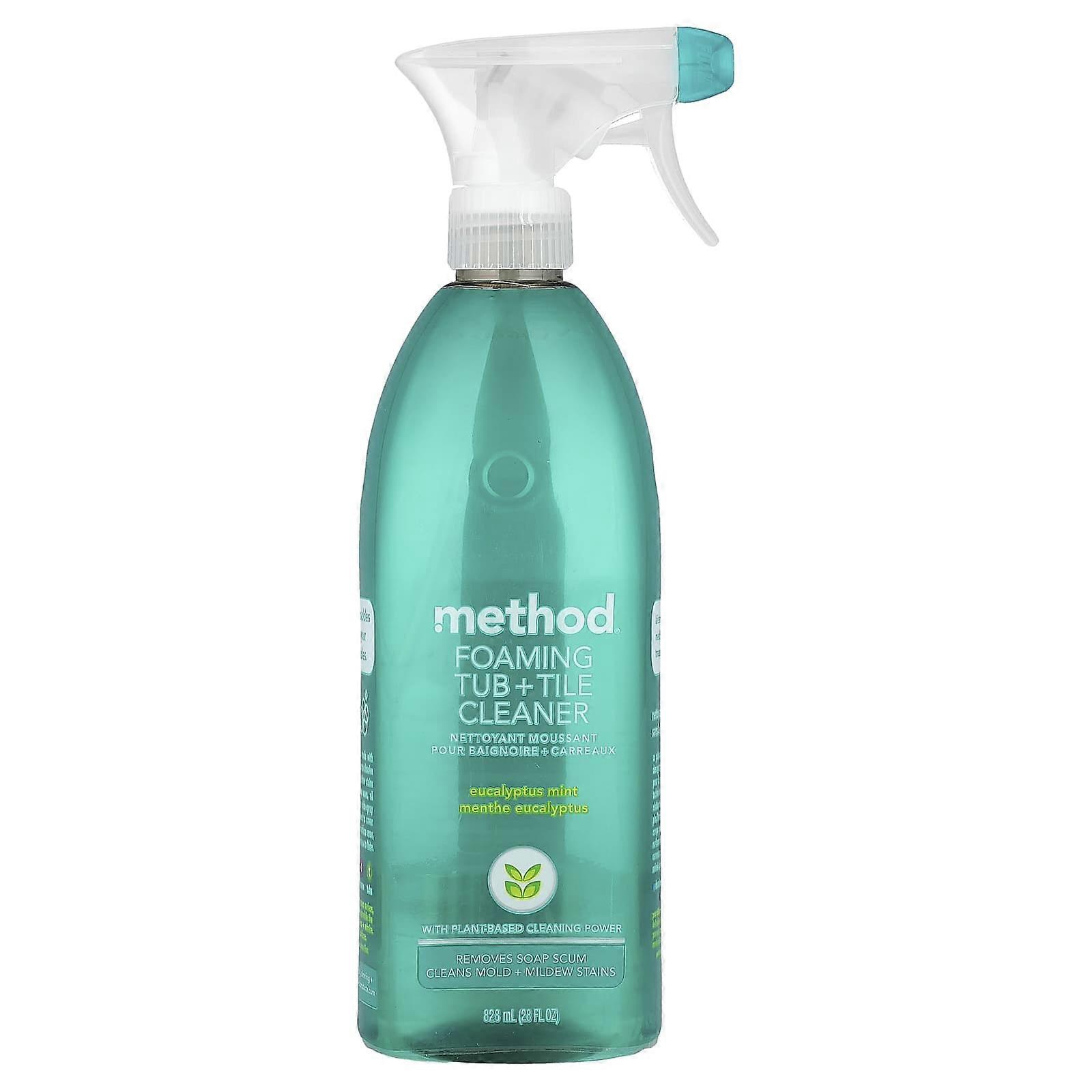 Method, Foaming Tub + Tile Cleaner, Eucalyptus Mint, 28 fl oz (828 ml), 3-Pack
