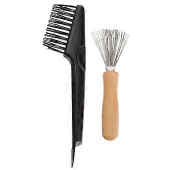 1 Set Detergente per spazzole per capelli Spazzola per capelli Pulizia spazzola per rastrello Pulitore per spazzole a doppia faccia