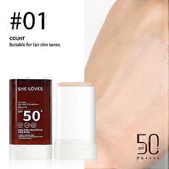 SPF50+ PA++++ Hydrating Foundation Sunscreen Stick, Lightweight Waterproof Multi-Use Face Body Makeup Stick, Blemish Coverage Brightening Mineral Sun 