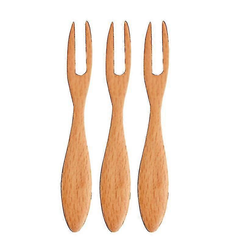 3pcs Kitchen Tableware, Wooden Fruit Forks