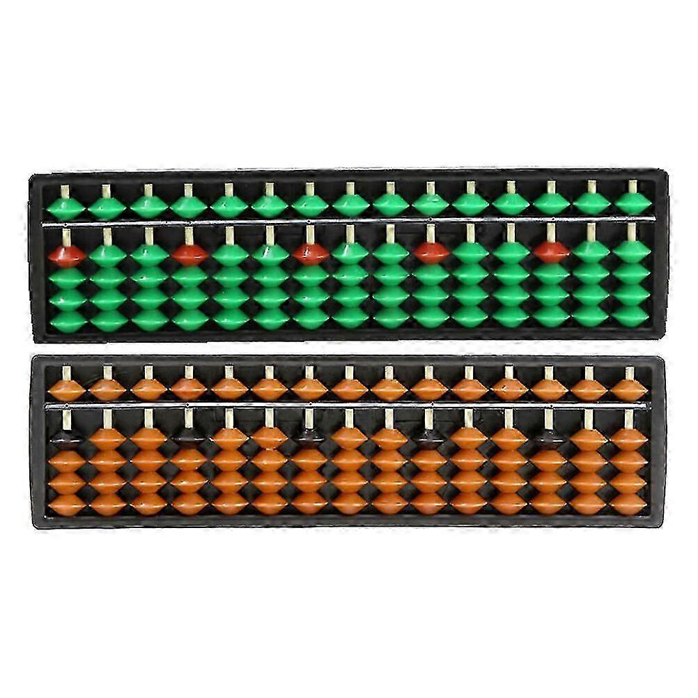 2-Pack Educational Abacus, 15-Rod Arithmetic Counting Tool, Portable Plastic Abacus for Kids