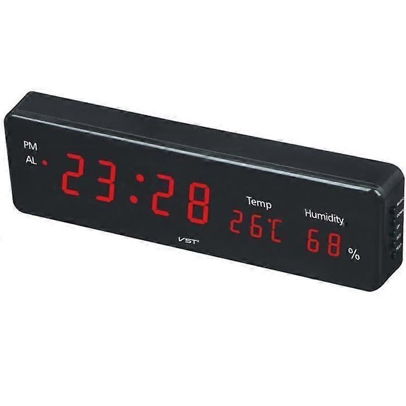 Digital Clock - VST-805S - Thermometer and Humidity Meter - Red