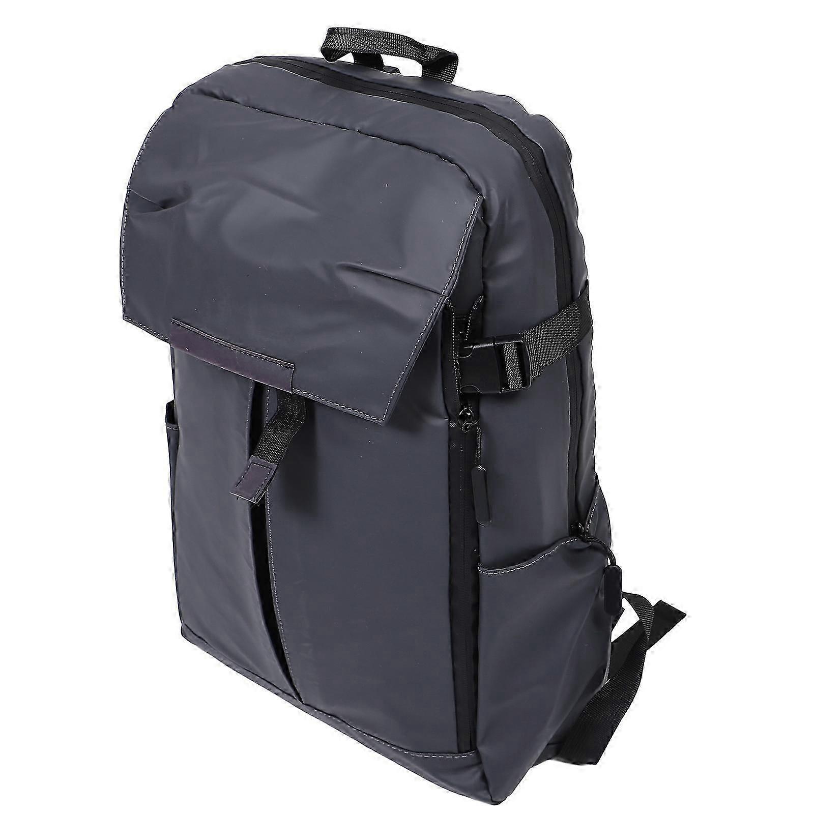 Multi-Functional Motorcycle Laptop Backpack, Business Backpack with Large Capacity, PU and Polyester, Grey