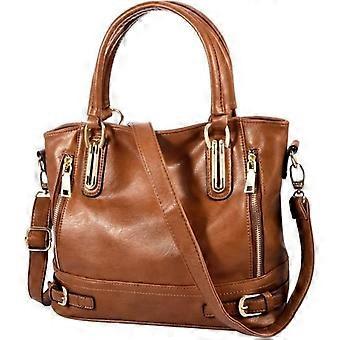 VBIGER Women's Leather Handbag Brown