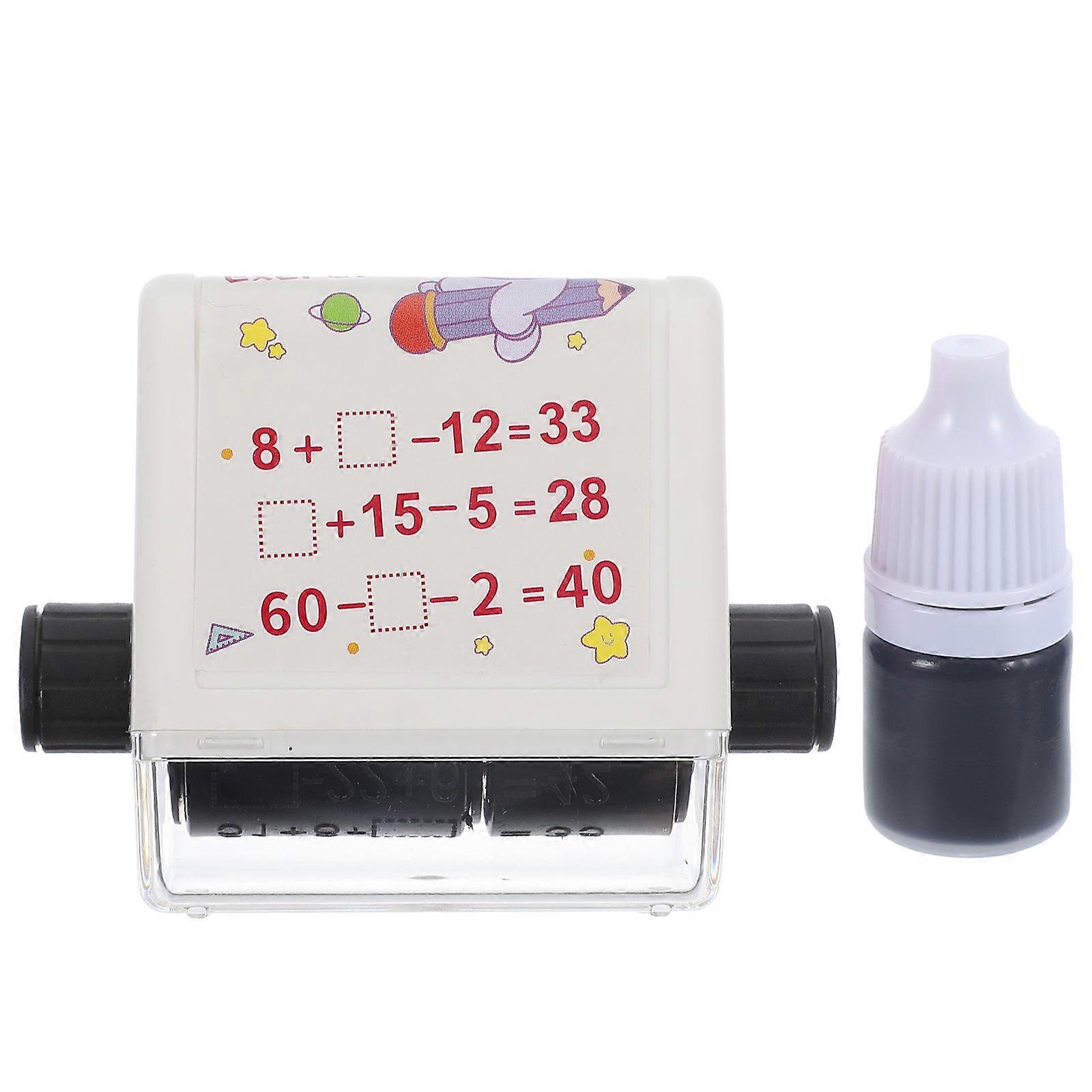 Math Scroll Stamp for Students with 2Sets Digital Teaching Roller Stamp