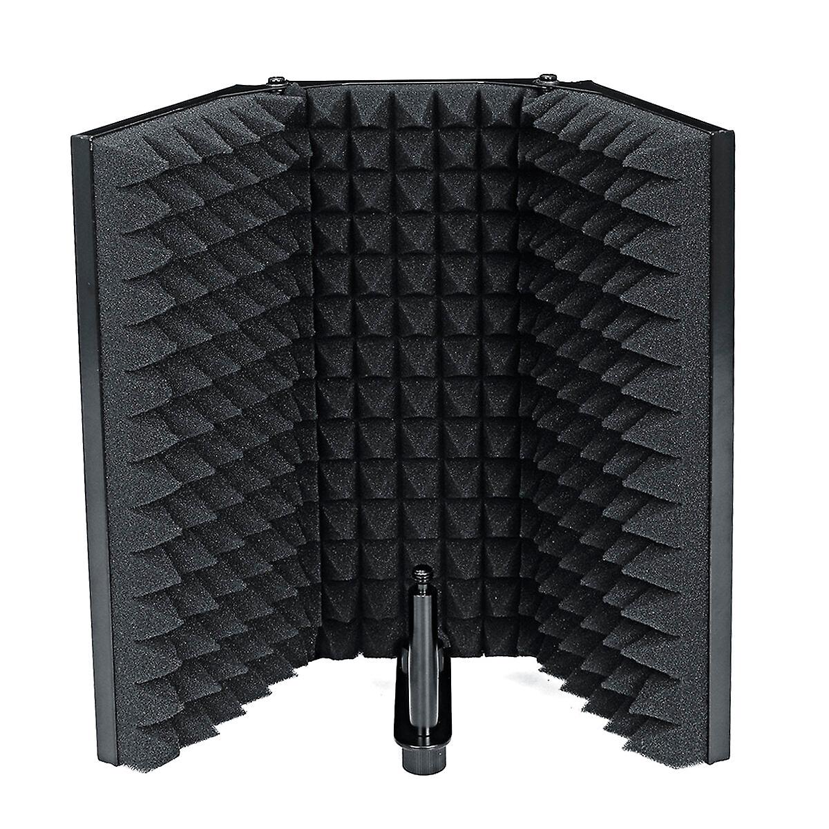 Portable Foldable Metal Microphone Isolation Shield Studio Recording Reflector