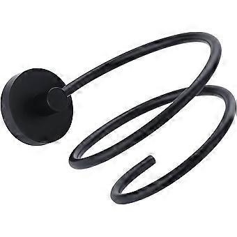 Hair Dryer Holder Matte Black Hair Dryer Holder Hair Dryer Holder for Bathroom or Bedroom Wall Mounted Hair Dryer Organizer Stainless Steel, 10cm