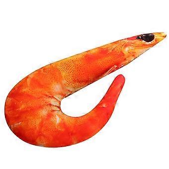 40cm Realistic Shrimp Tail Plush Toy, Soft Stuffed Seafood Pillow Doll, Cartoon Food Plush Decoration for Couch or Bed, Funny Marine Animal Plush Doll