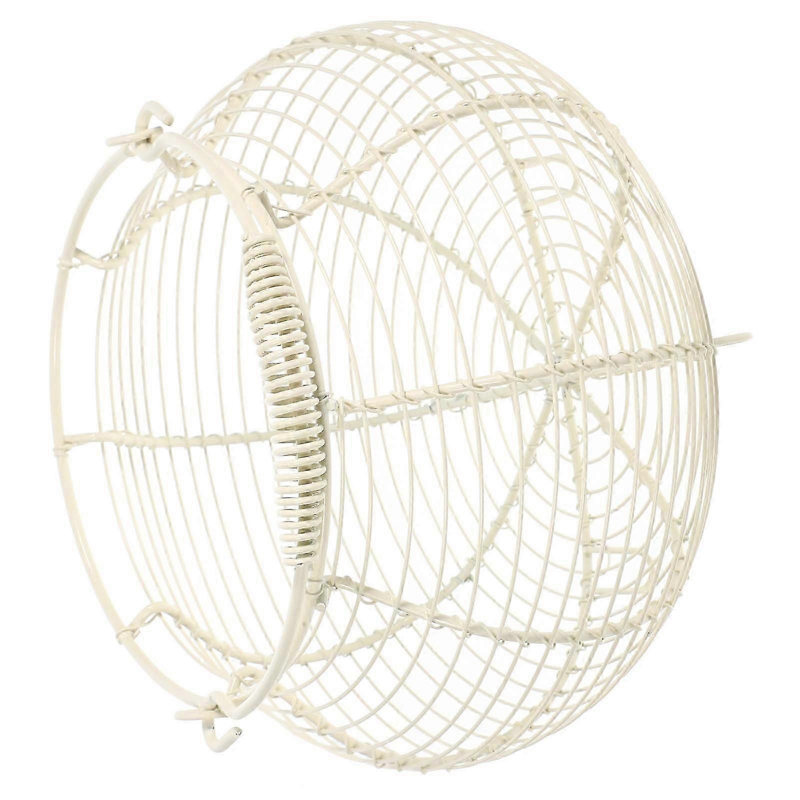 Rectangular Iron Wire Basket For Home Use Storage 20.00X20.00X14.80CM White 1Set