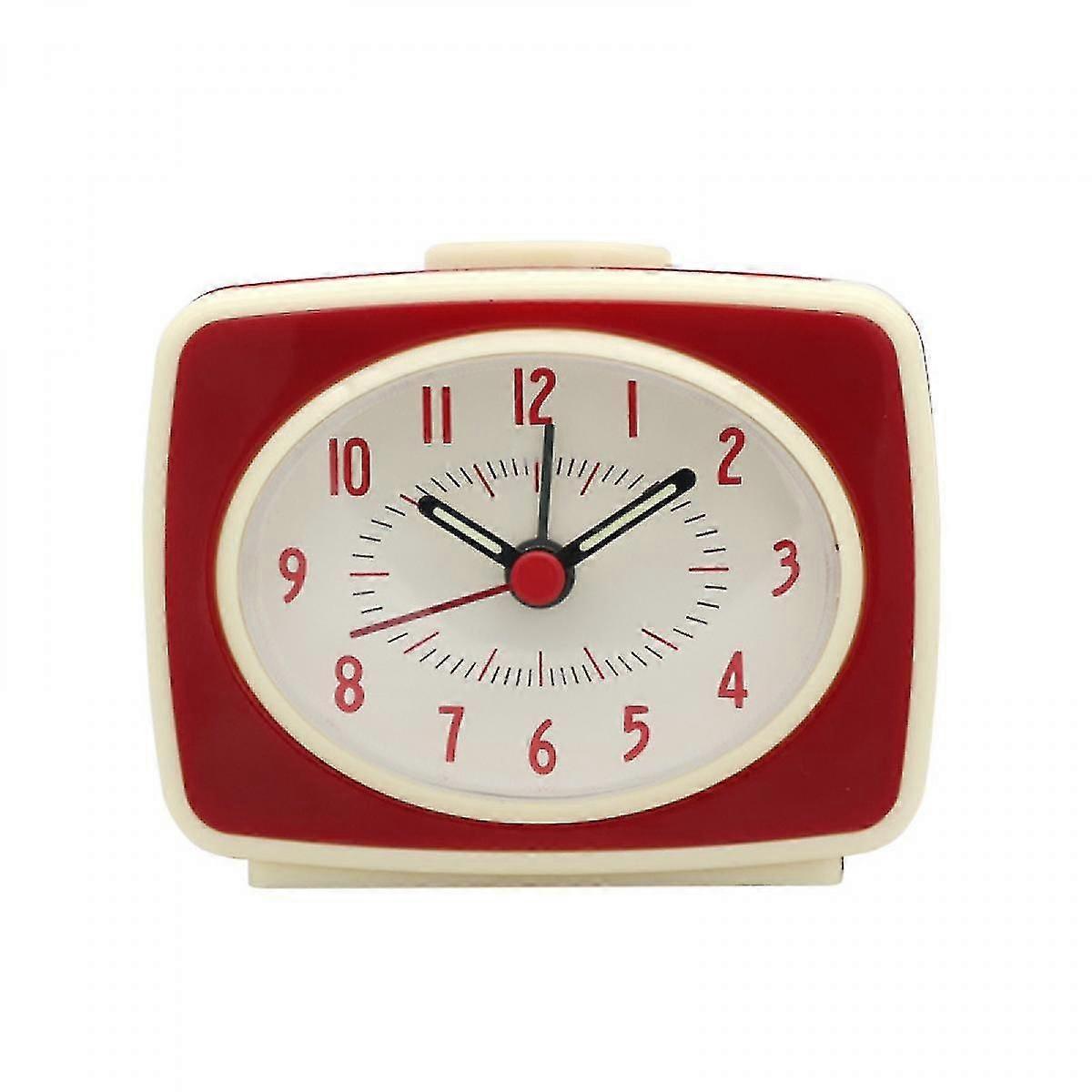 Relógio de alarme silencioso retrô, vermelho, 3 polegadas