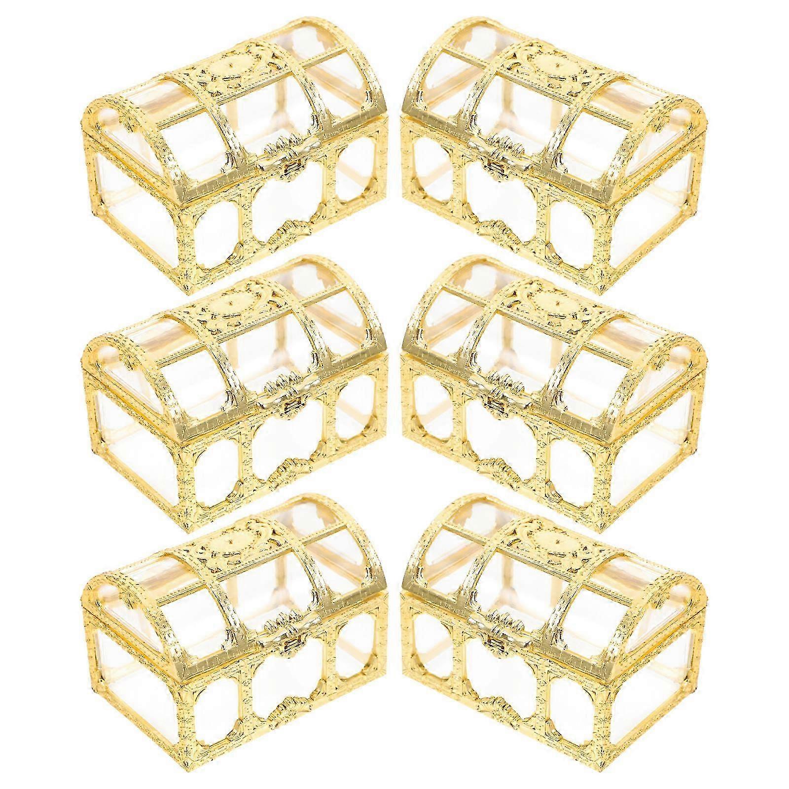 6pcs Candy Packaging Box Small Treasure Chest Sweets Box Wedding Candy Box