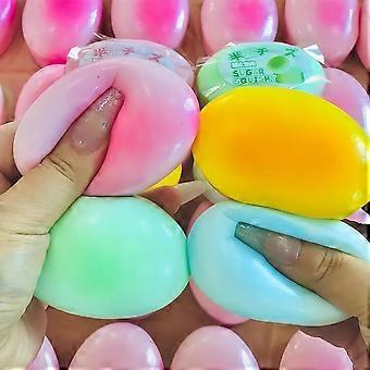 4 Pack Sticky Bread Squishy Toys, Random Color, Super Soft Slow Rising Toast Squeeze Fidget, Cute Bread Shape Squishies for Classroom Rewards