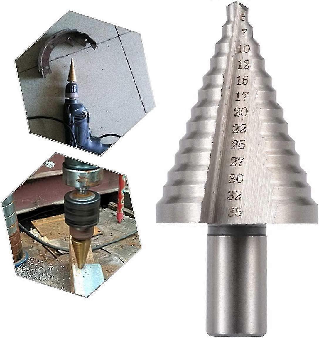 Step Drill Bit High Speed Steel, Titanium Triangle Handle Round Step Cone Drill
