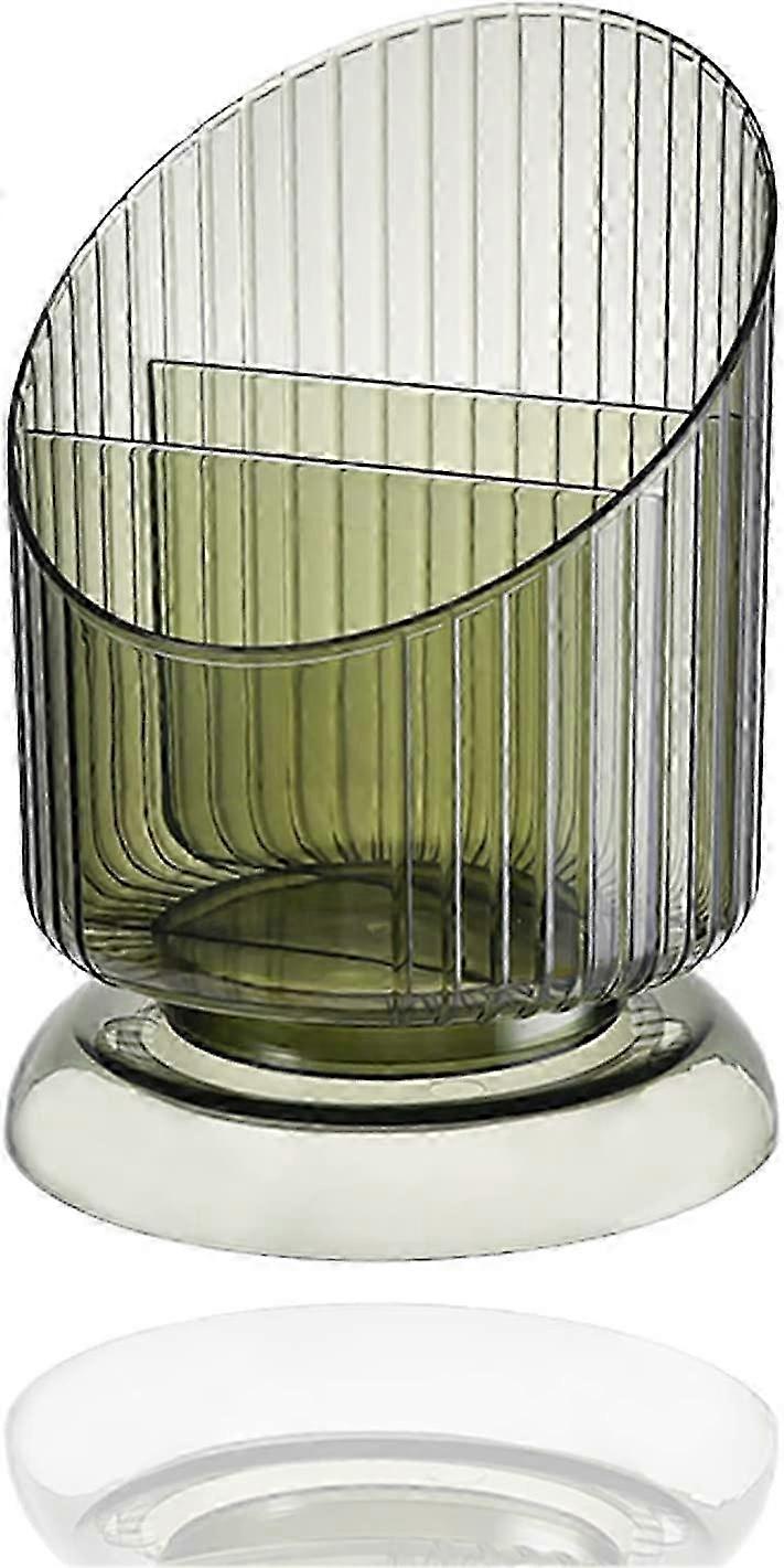 Irregular Cylinder Makeup Storage Box Plastic Green