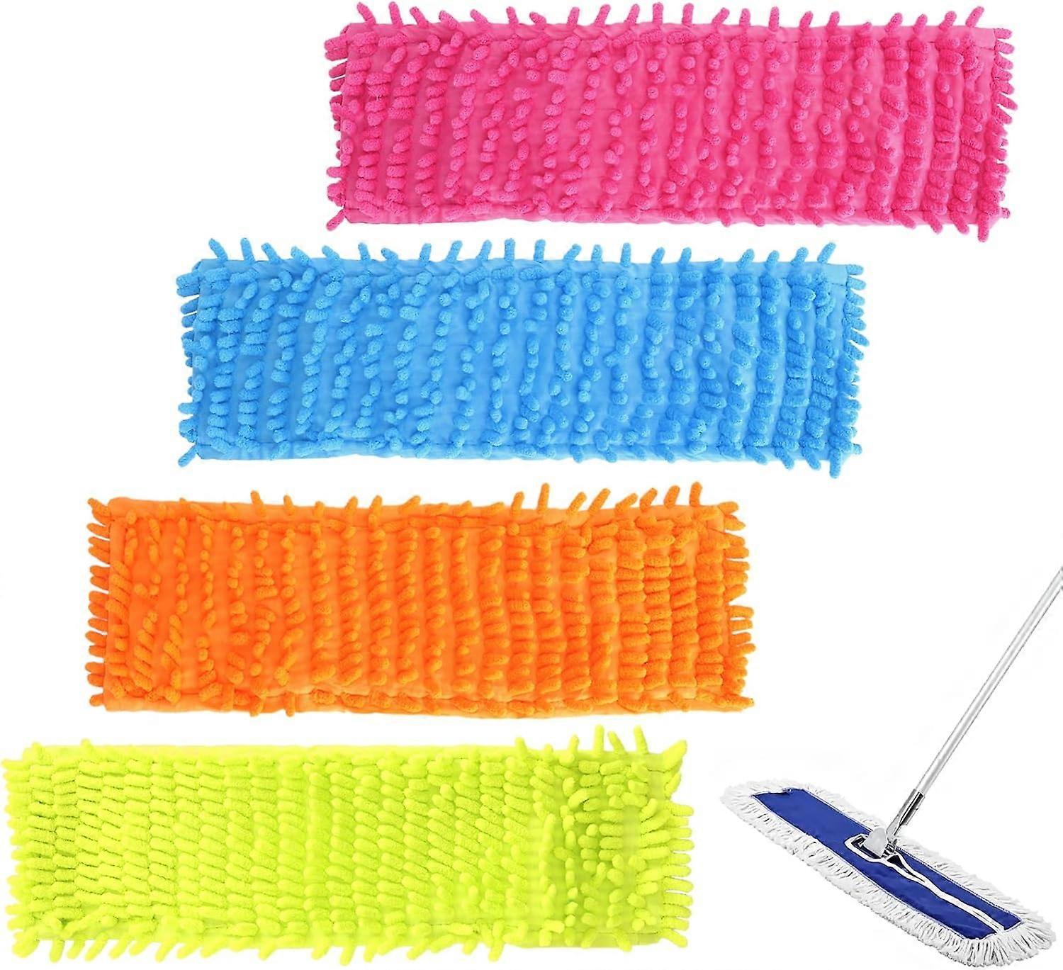 4-Piece Microfiber Mop Cover Refill Set Flat MopLarge Size, High Absor