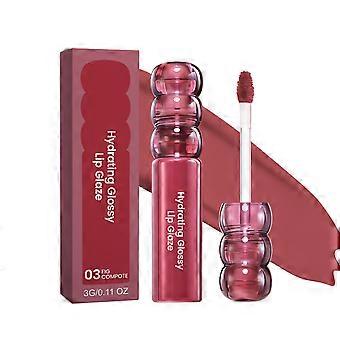 2pcs Mirror Lip Glaze, #03 Ash-toned Bean Paste Honey