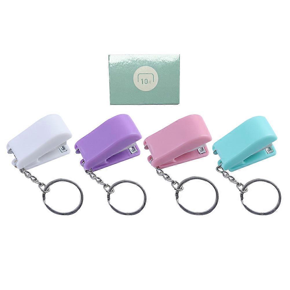 Book Binding Tool Key Chain Pendant Mini Stapler 1Set for Office