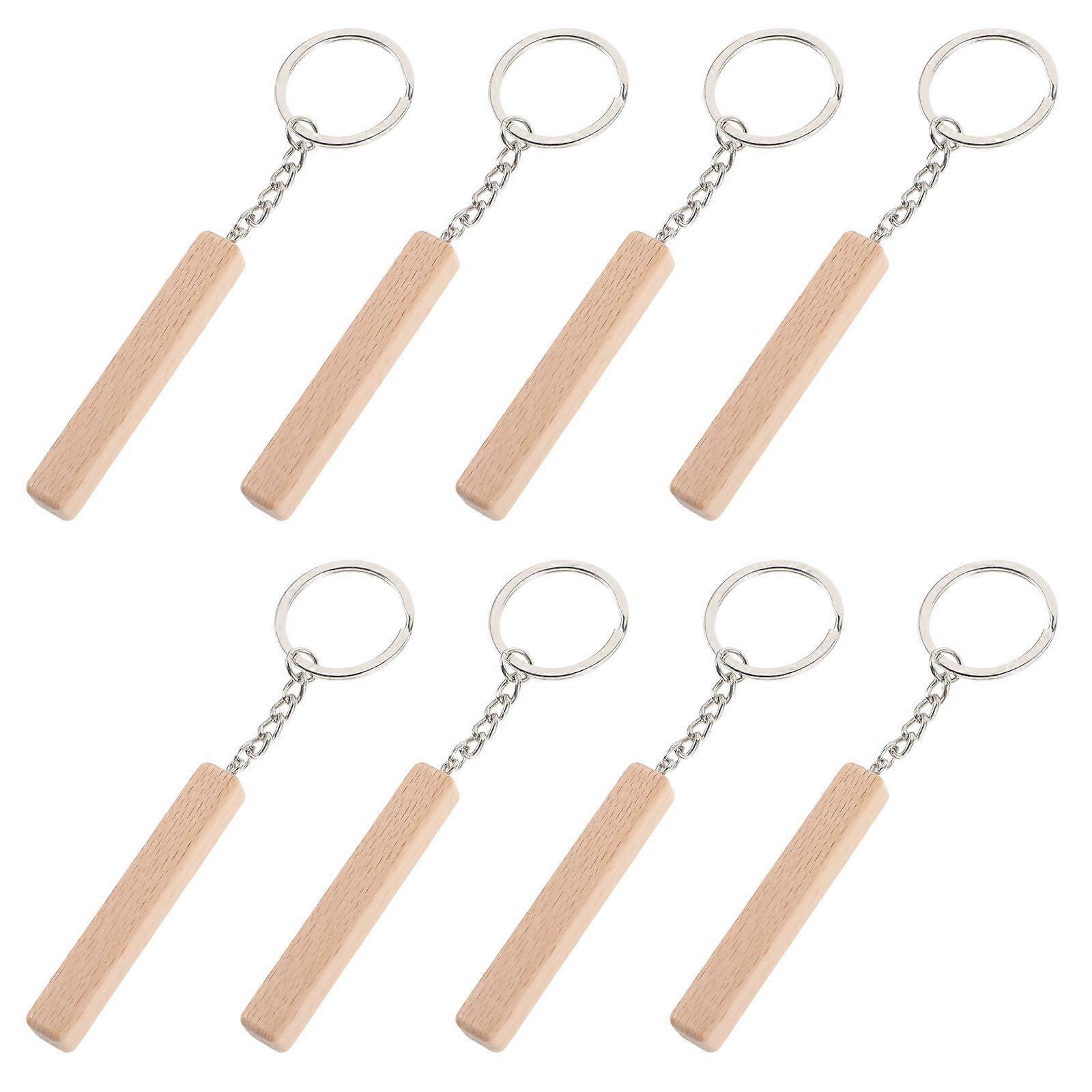 Beech Key Ring Stick Keychain for Decoration 8Pcs Decorative Keychains